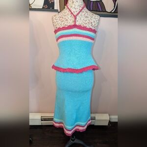 Pinko Floral Knit with Pink and Green